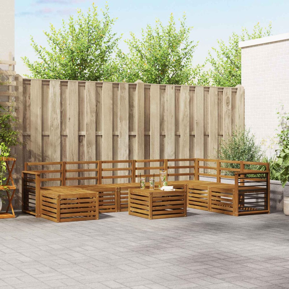 vidaXL Soffgrupper Naturfärg Massivt Akaciaträ