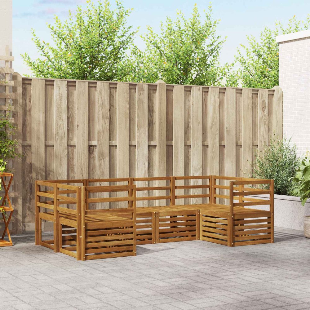 vidaXL Soffgrupper 6 pcs Naturfärg Massivt Akaciaträ