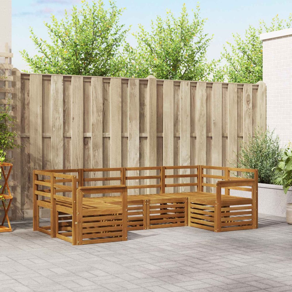 vidaXL Soffgrupper 6 pcs Naturfärg Massivt Akaciaträ