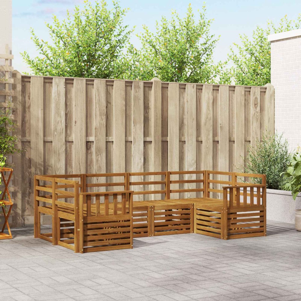 vidaXL Soffgrupper 6 pcs Naturfärg Massivt Akaciaträ