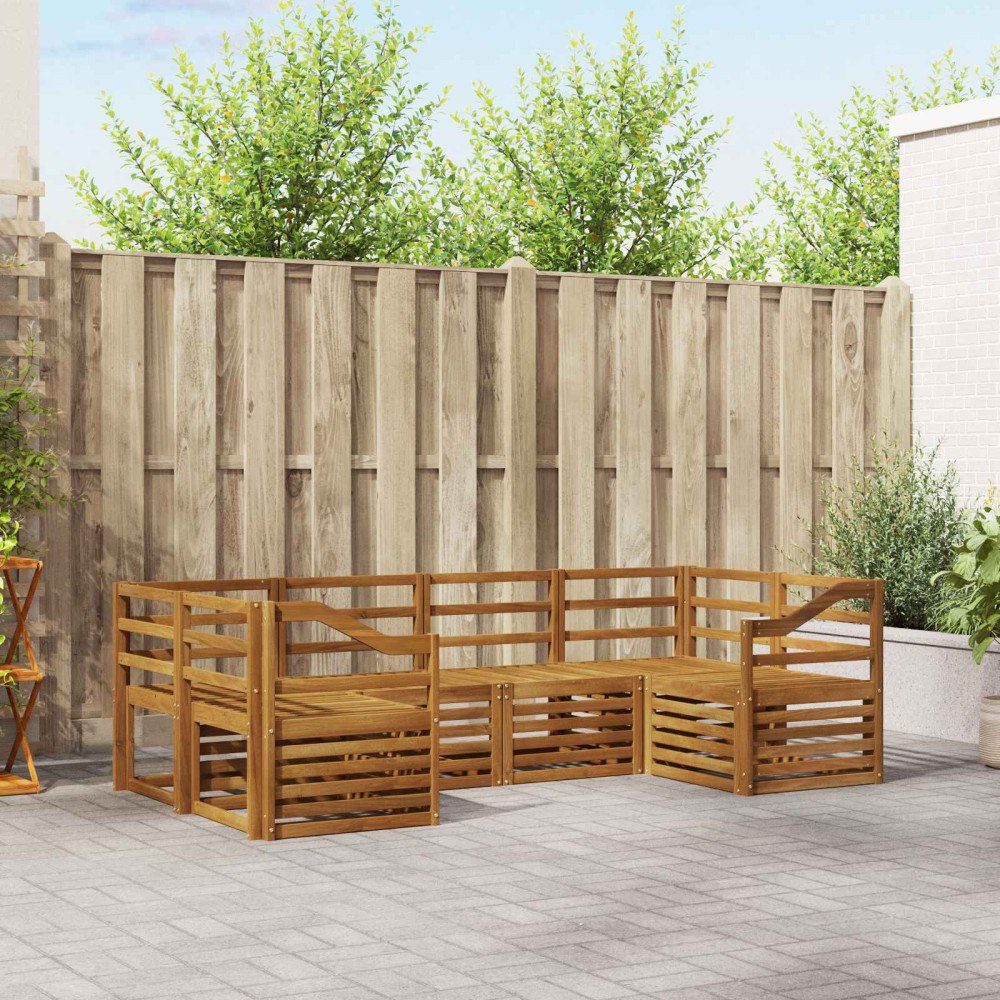 vidaXL Soffgrupper 6 pcs Naturfärg Massivt Akaciaträ