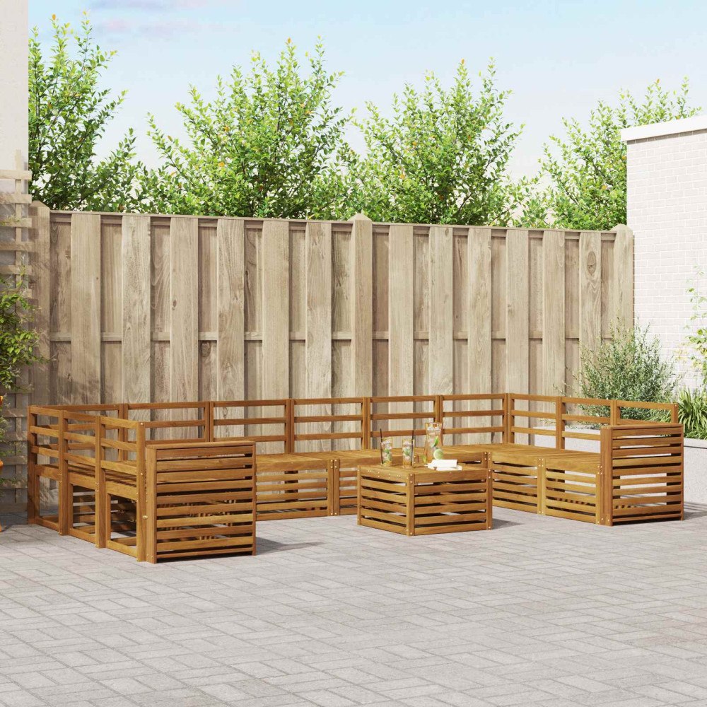 vidaXL Soffgrupper Naturfärg Massivt Akaciaträ