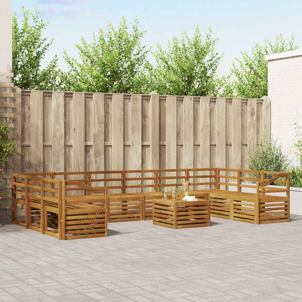 vidaXL Soffgrupper Naturfärg Massivt Akaciaträ