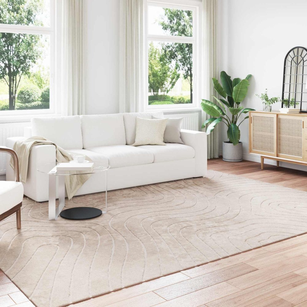 vidaXL Områdesmattor Rektangulär PALMERAS Beige 280 x 200 cm Polyester