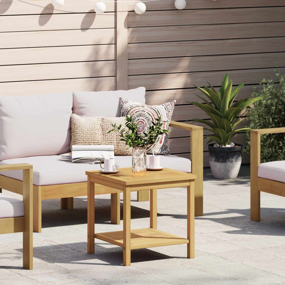 vidaXL Sidobord Olivenatur 45 x 45 x 45 cm Massivt Akaciaträ