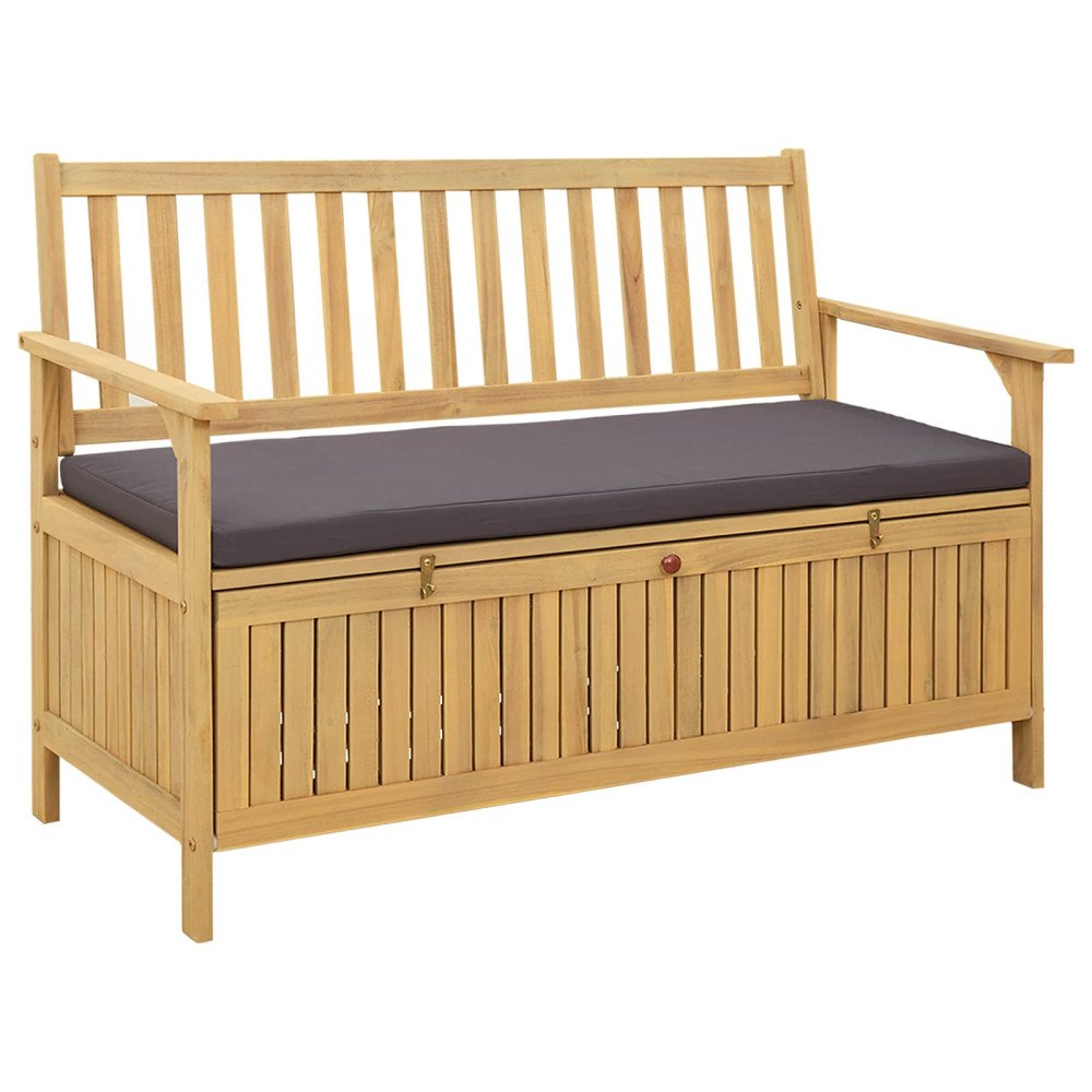 vidaXL Förvaringsbänk med kudde med lagring med dörr