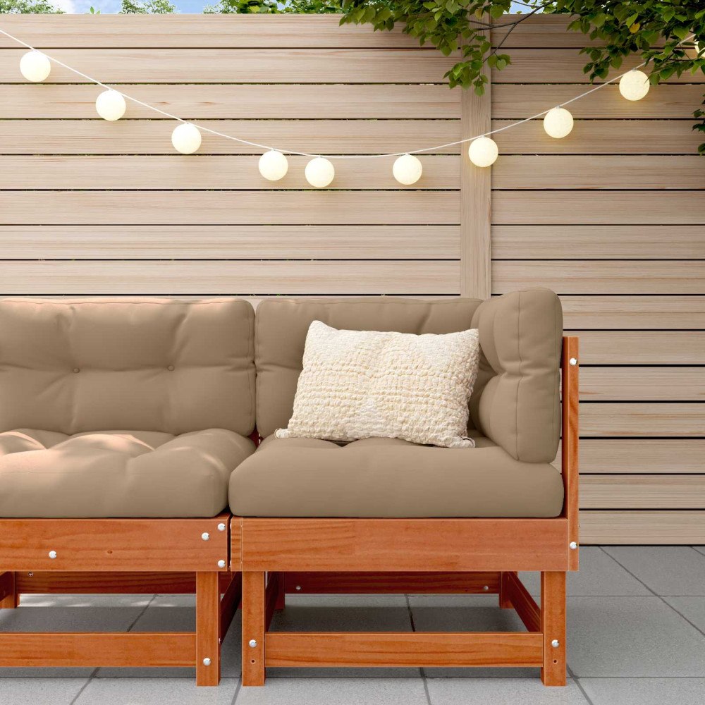 vidaXL Trädgårdshörnssoffa Massivt furu VaxBrun