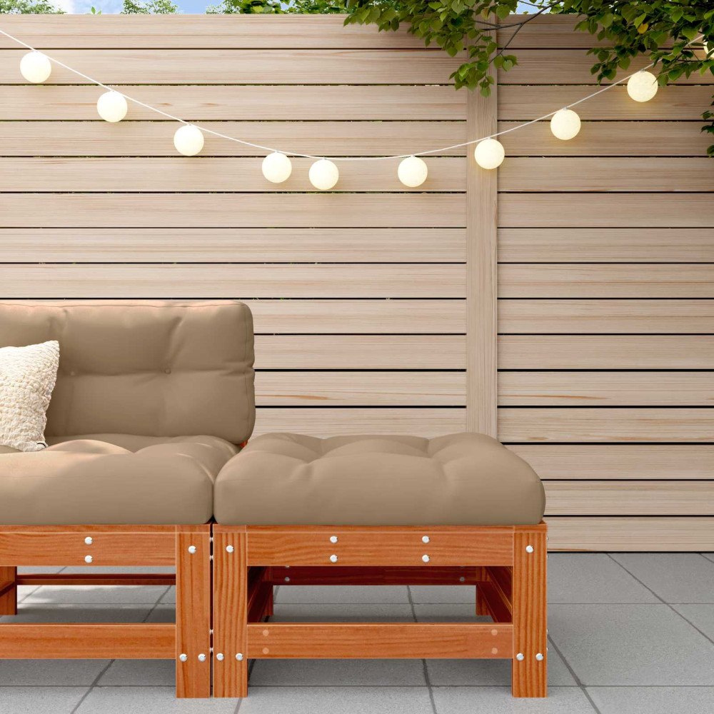 vidaXL Trädgårdsfotpall Massivt furu VaxBrun