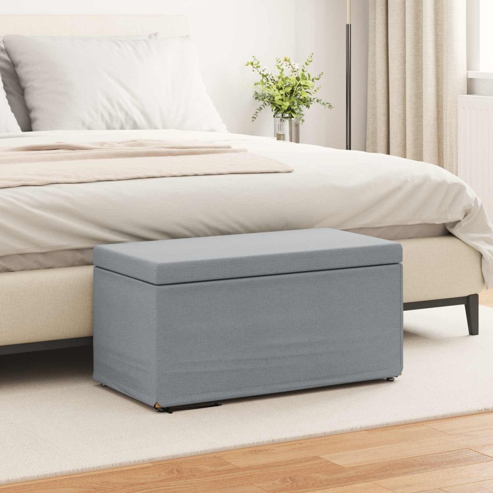 vidaXL Pall Ljusgrå 81 x 41 x 40 cm Tyg och Konstruerat Trä