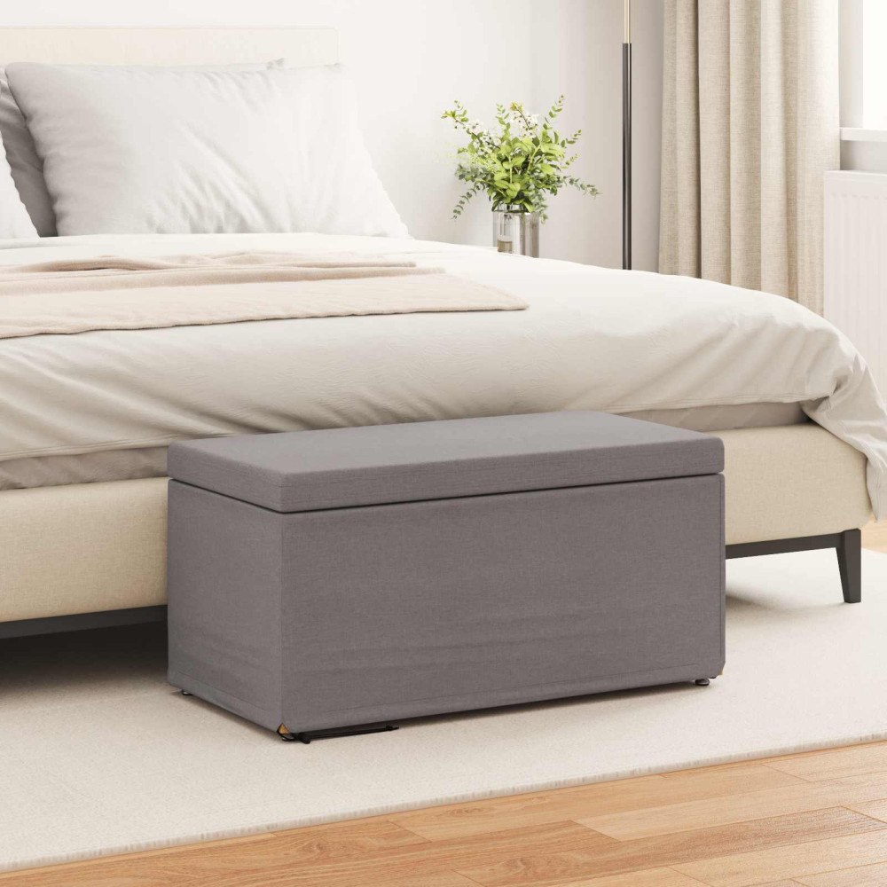 vidaXL Pall Taupe 81 x 41 x 40 cm Tyg och Konstruerat Trä