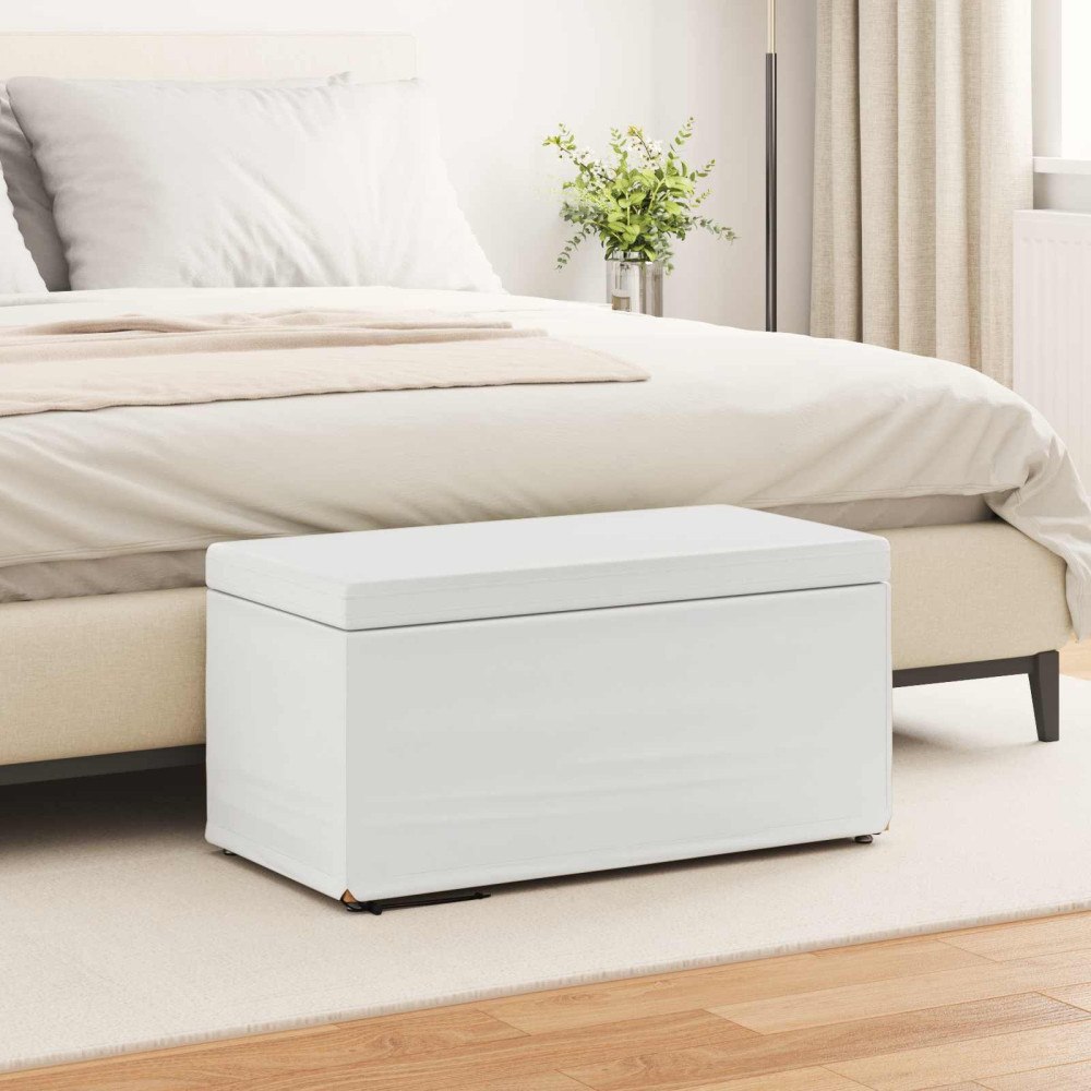 vidaXL Pall Vit 81 x 41 x 40 cm Konstläder och konstruerat trä