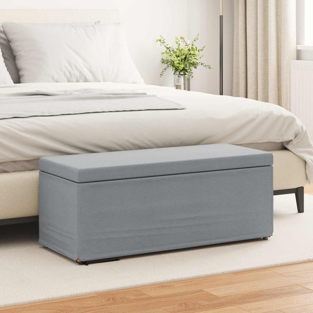 vidaXL Pall Ljusgrå 101 x 41 x 40 cm Tyg och Konstruerat Trä