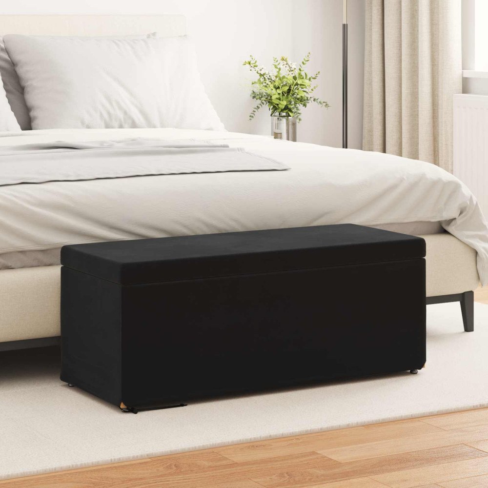 vidaXL Pall Svart 101 x 41 x 40 cm Sammet och konstruerat trä