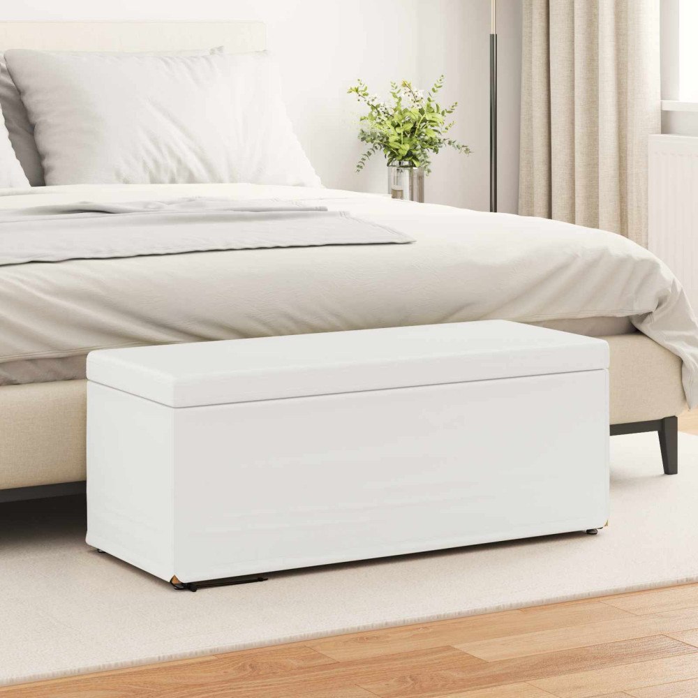 vidaXL Pall Vit 101 x 41 x 40 cm Konstläder och konstruerat trä