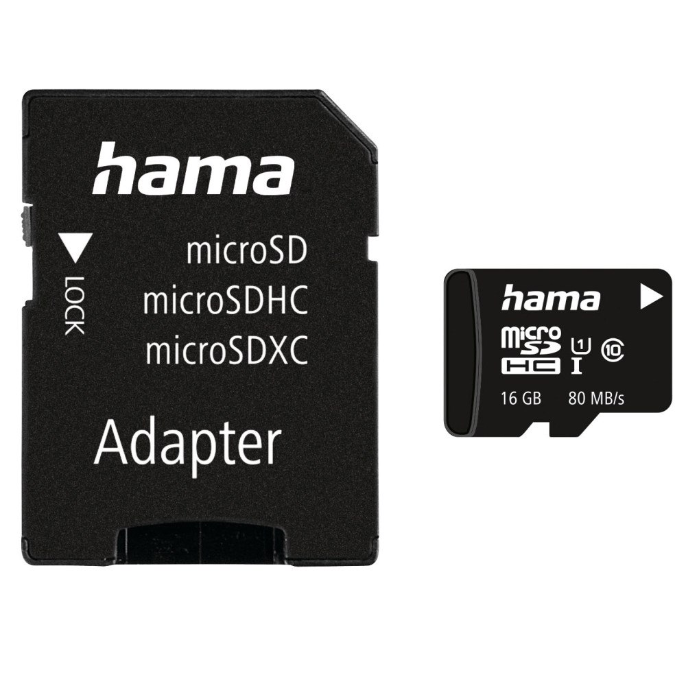 Hama Memory Card Micro SDHC 16GB Class 10 UI V10 80MB/s