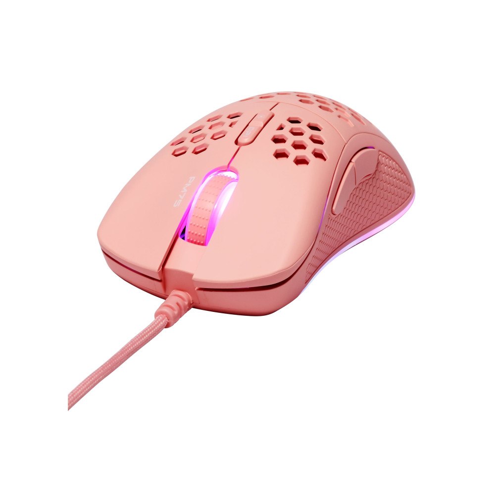 Deltaco DELTACO GAMING PM75 - mus - ultralätt, gaming, RGB - USB - rosa