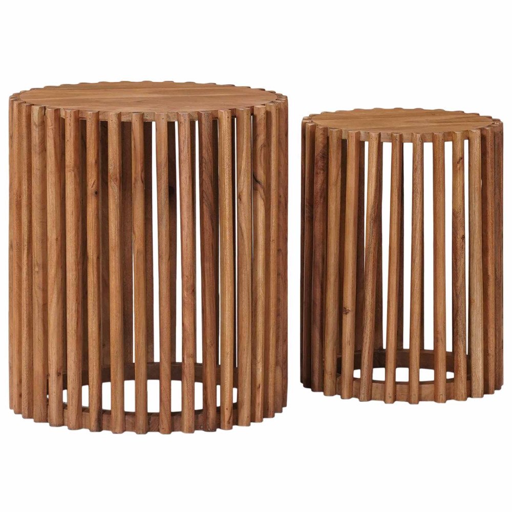 vidaXL Sidobordsset med lagring med dörr Brun 40 x 40 x 45 cm