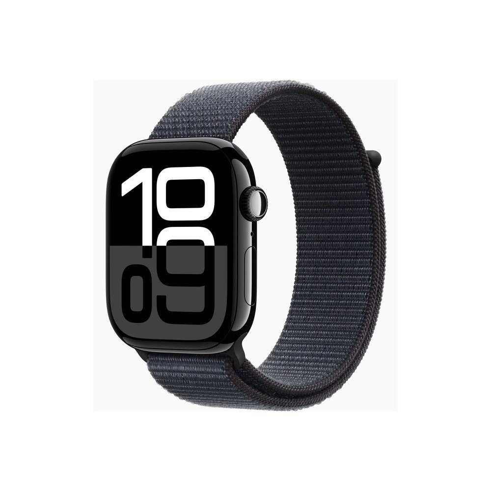 Apple Apple Watch Series 10 (GPS + Cellular) - jet black aluminium - smart klocka med sportögla - bläck - 64 GB