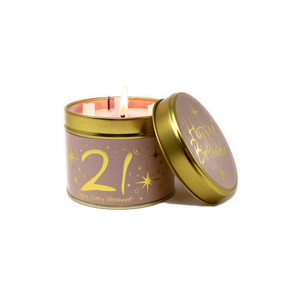 LILY FLAME CANDLES Happy Birthday 21 - Scented Tin Candle