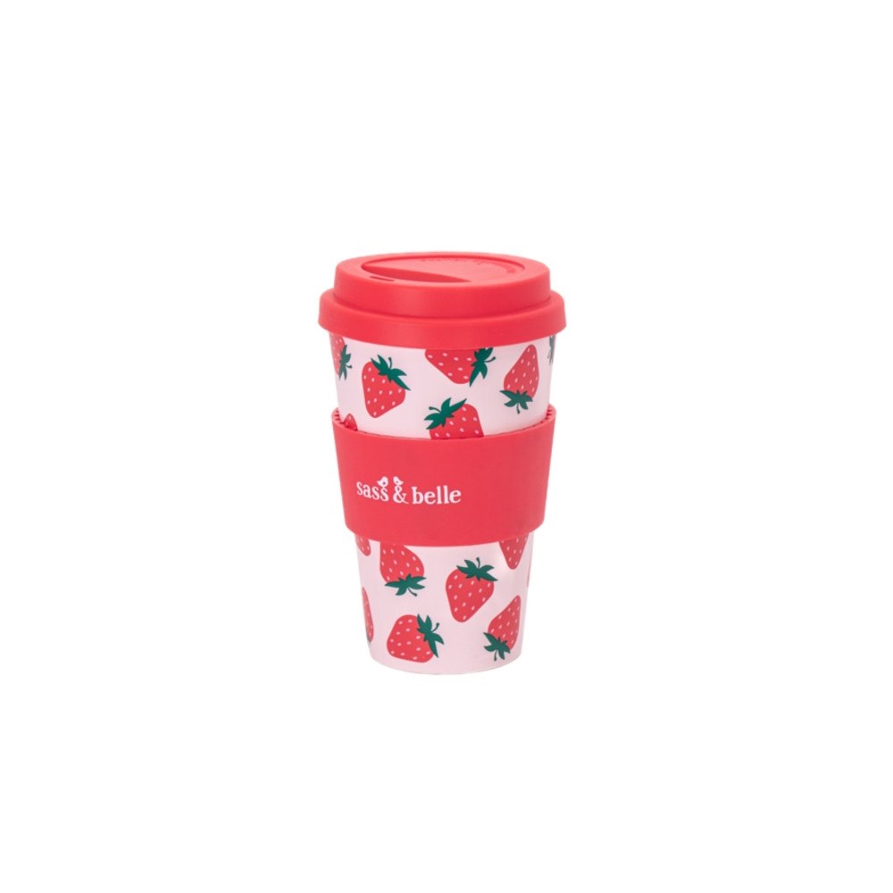 SASS & BELLE Strawberry Travel Coffee Cup