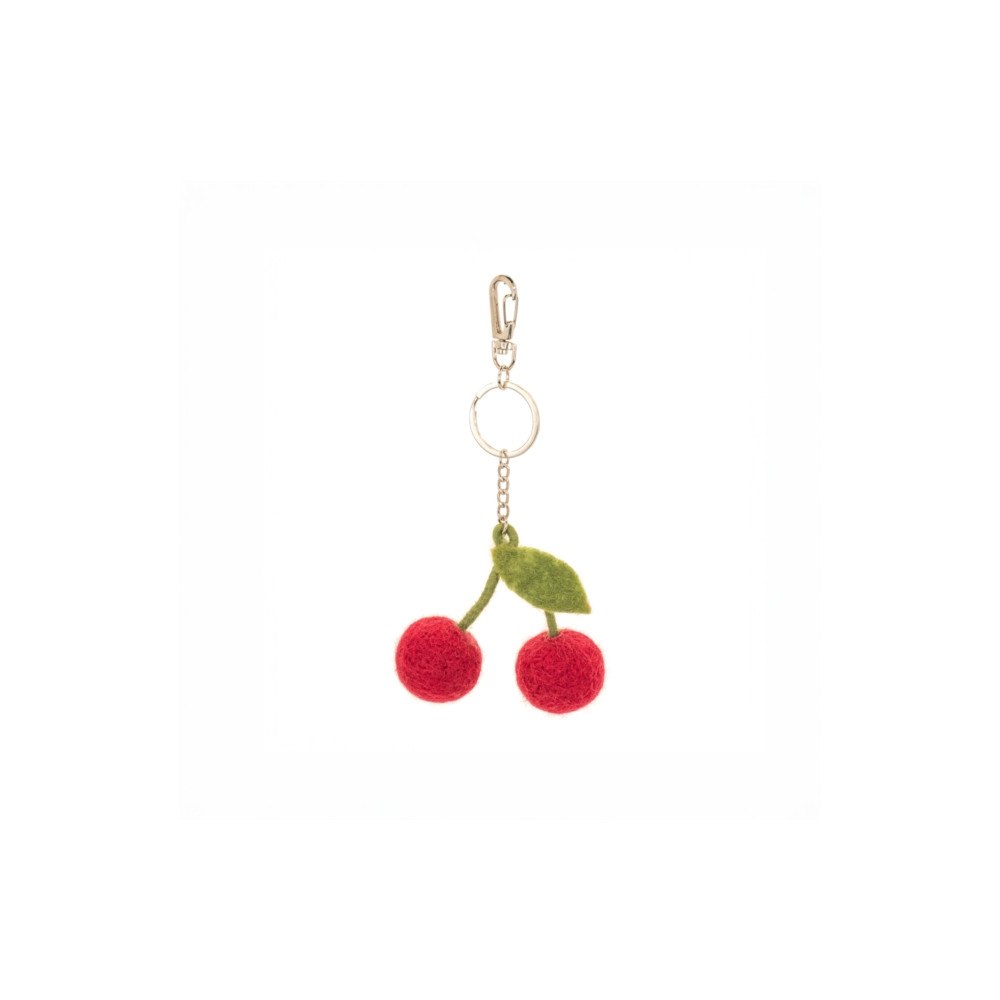 SASS & BELLE Cherry Felt Keyring