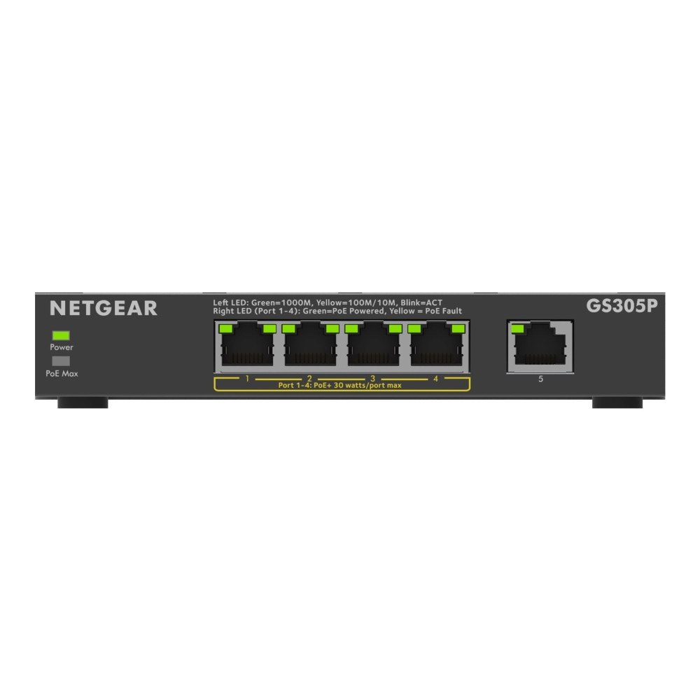 Netgear NETGEAR 300 Series GS305P - Version 3 - switch - SOHO - 5 portar - ohanterad