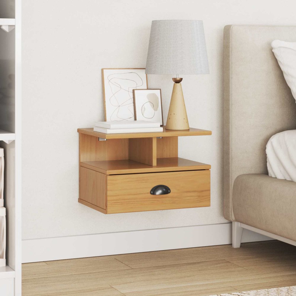 vidaXL Nattduksbord Hill Honung brun 40 x 31 x 27 cm Massiv furu