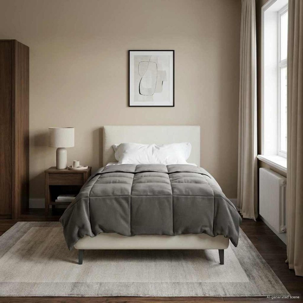 vidaXL Sommar Duvet Quiltad Ljusgrå 155 x 220 cm Mikrofiber