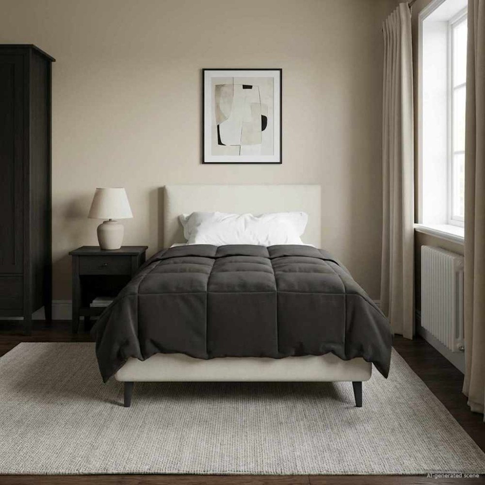 vidaXL Sommar Duvet Quiltad Antracit 135 x 220 cm Mikrofiber