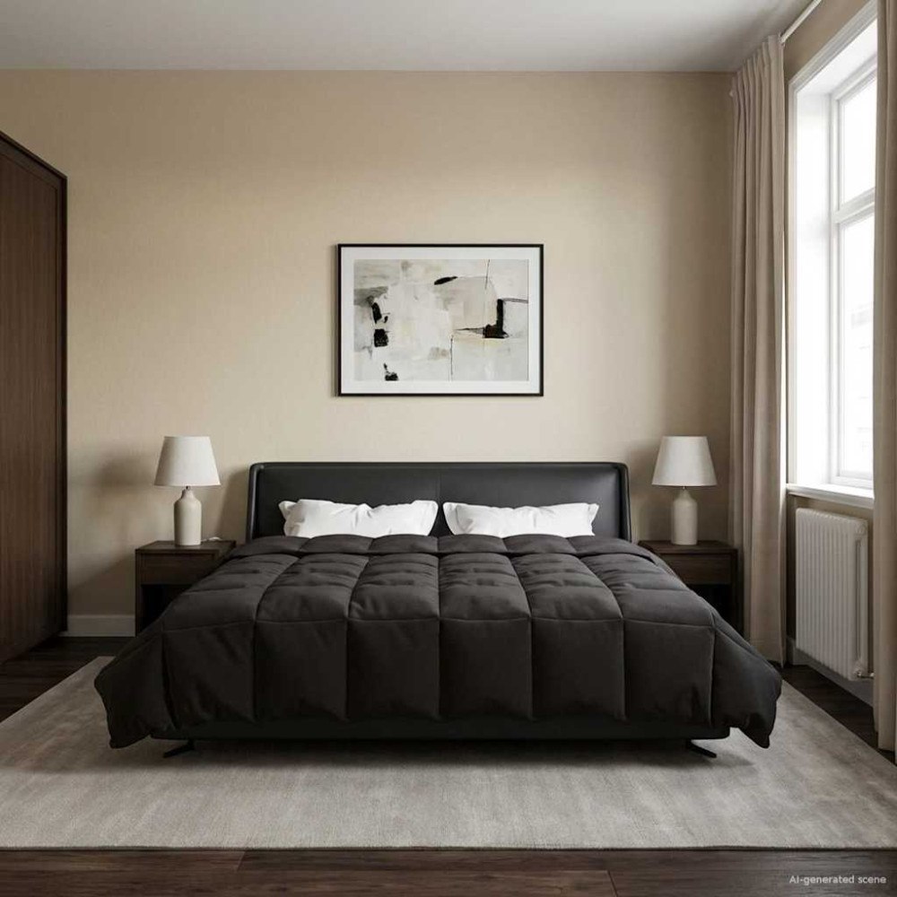 vidaXL Sommar Duvet Quiltad Antracit 220 x 260 cm Mikrofiber