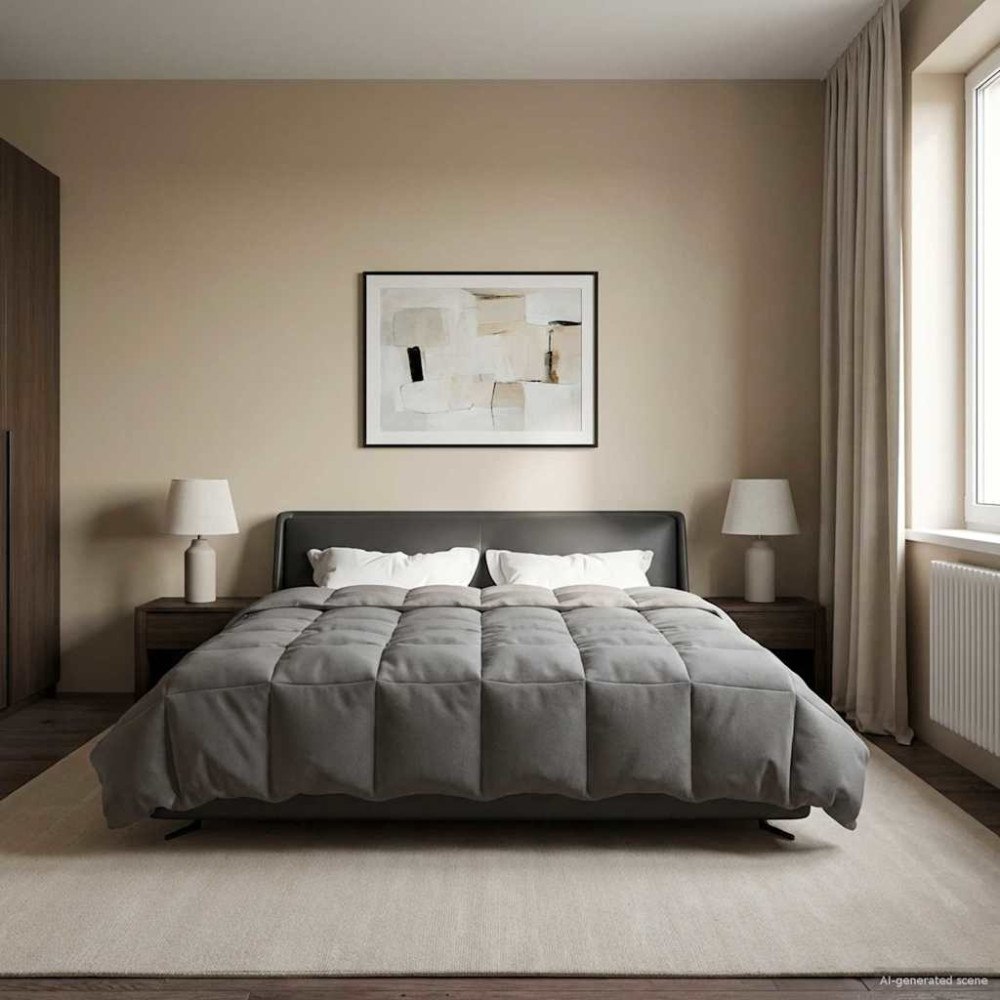 vidaXL Sommar Duvet Quiltad Ljusgrå 240 x 260 cm Mikrofiber