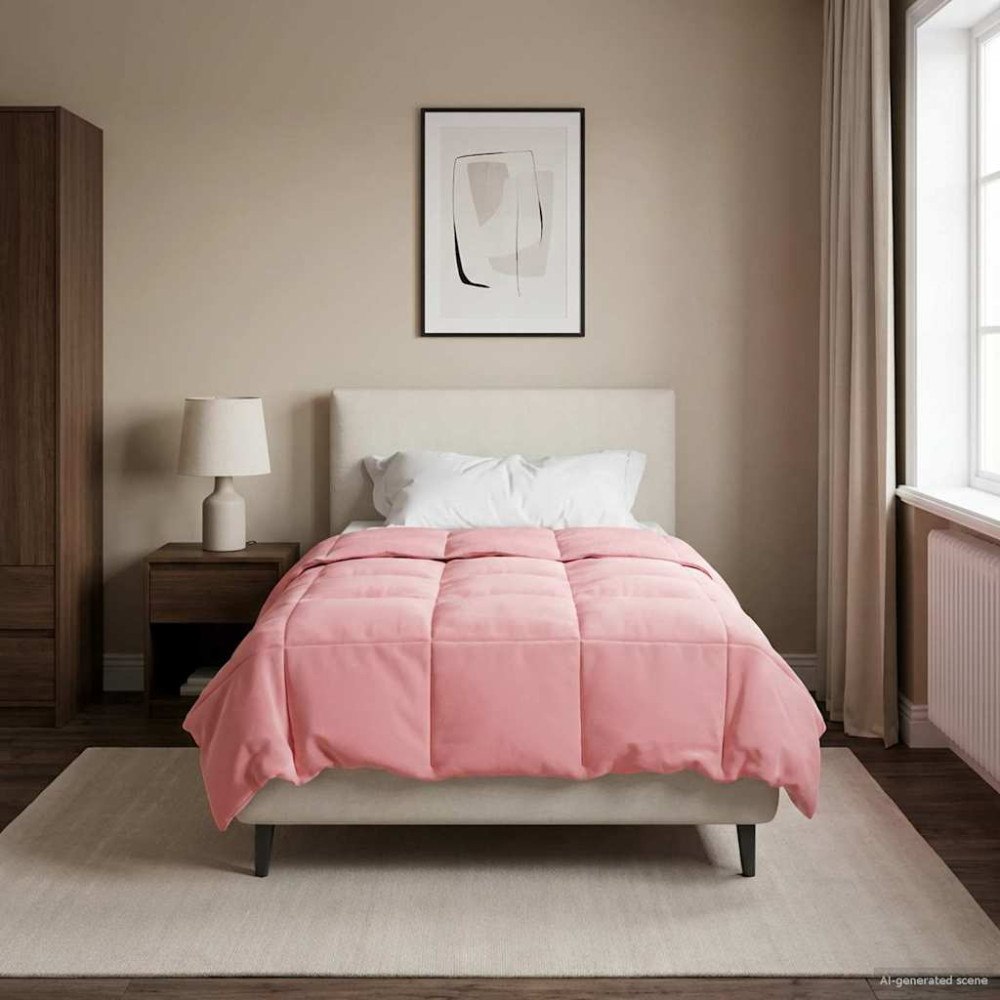 vidaXL Sommar Duvet Quiltad Rosa 135 x 220 cm Mikrofiber