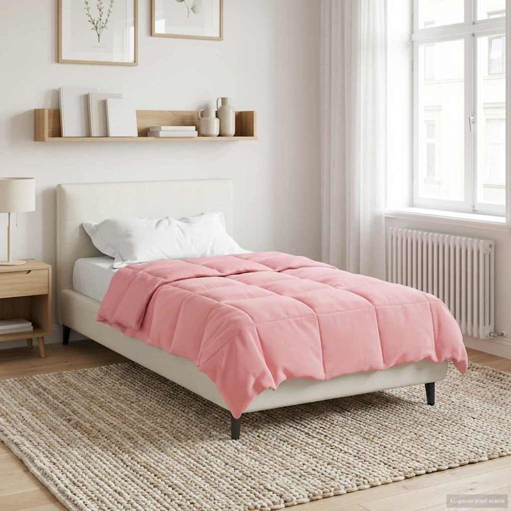 vidaXL Sommar Duvet Quiltad Rosa 140 x 220 cm Mikrofiber