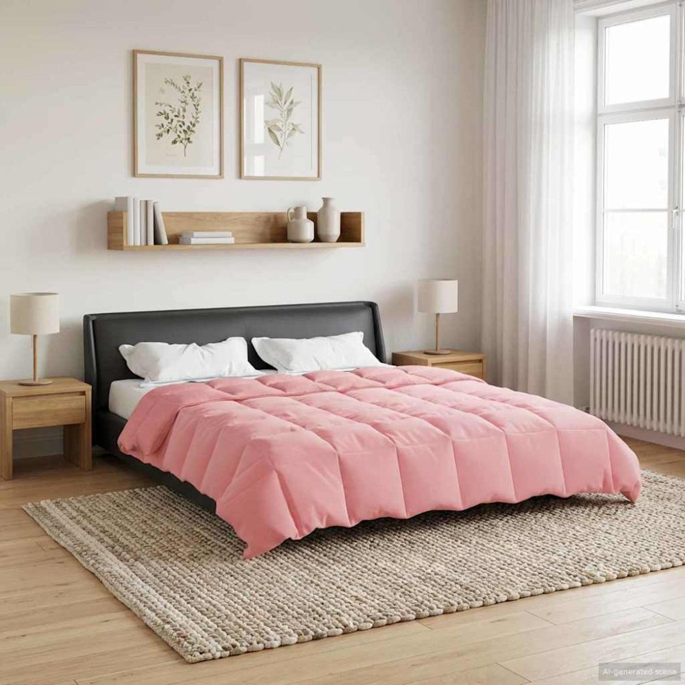vidaXL Sommar Duvet Quiltad Rosa 220 x 260 cm Mikrofiber