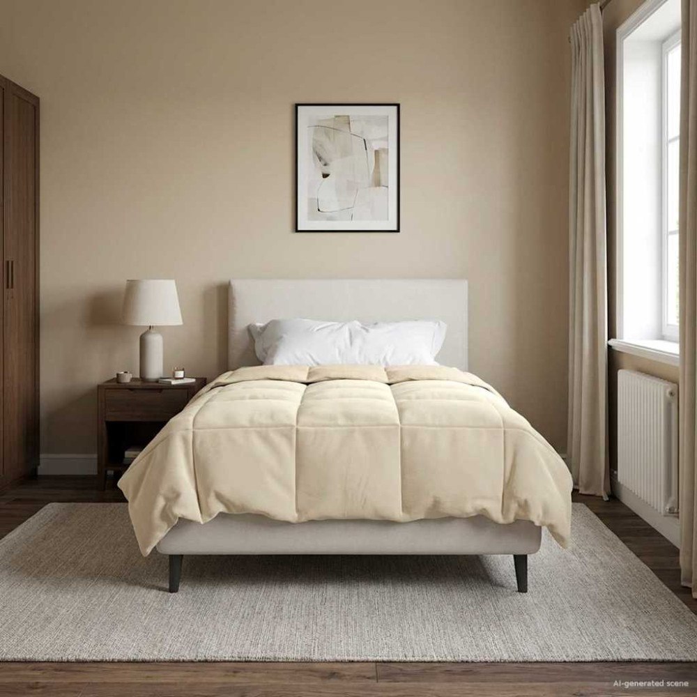 vidaXL Sommar Duvet Quiltad Kräm 135 x 200 cm Mikrofiber