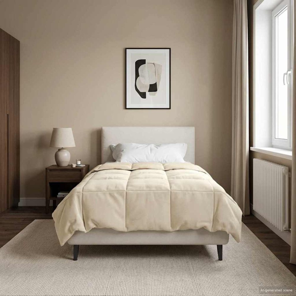 vidaXL Sommar Duvet Quiltad Kräm 135 x 220 cm Mikrofiber