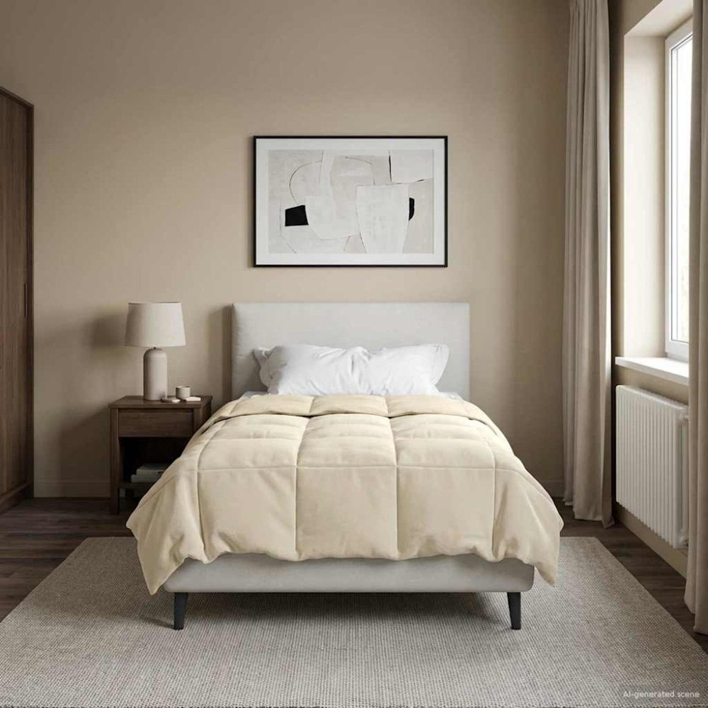 vidaXL Sommar Duvet Quiltad Kräm 140 x 220 cm Mikrofiber