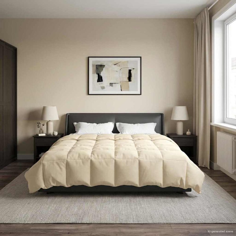 vidaXL Sommar Duvet Quiltad Kräm 220 x 260 cm Mikrofiber