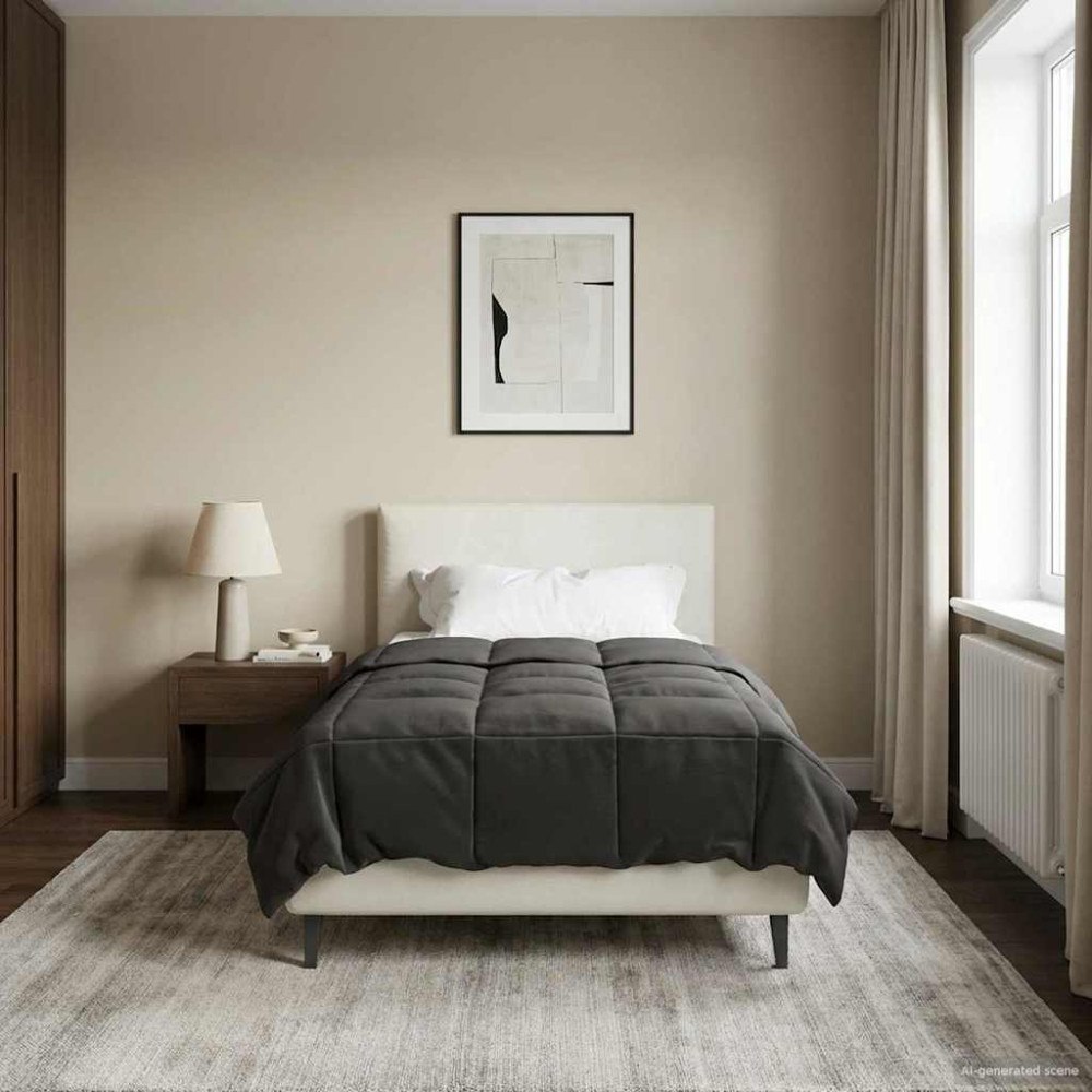 vidaXL Full Års-Duvet Quiltad Antracit 155 x 200 cm Mikrofiber