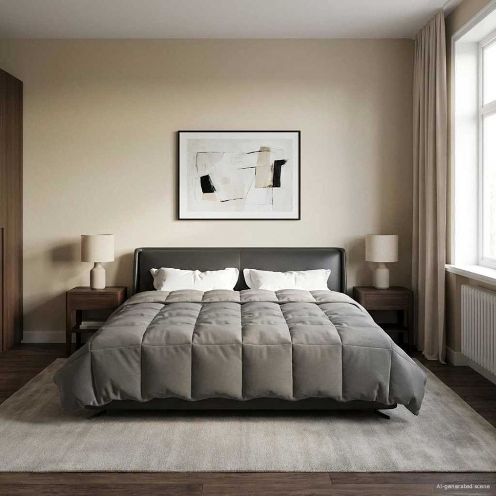 vidaXL Full Års-Duvet Quiltad Ljusgrå 200 x 200 cm Mikrofiber