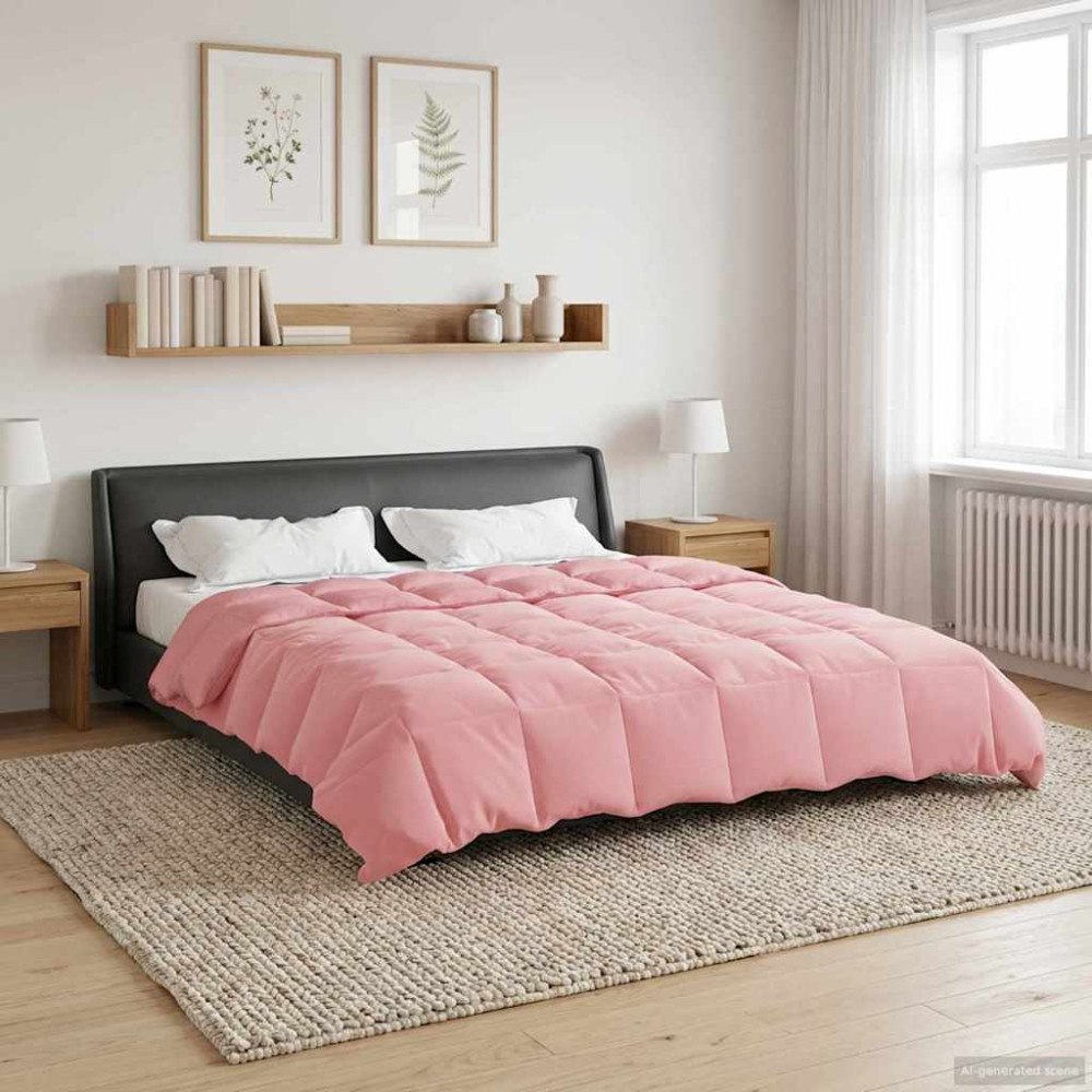vidaXL Full Års-Duvet Quiltad Rosa 200 x 240 cm Mikrofiber