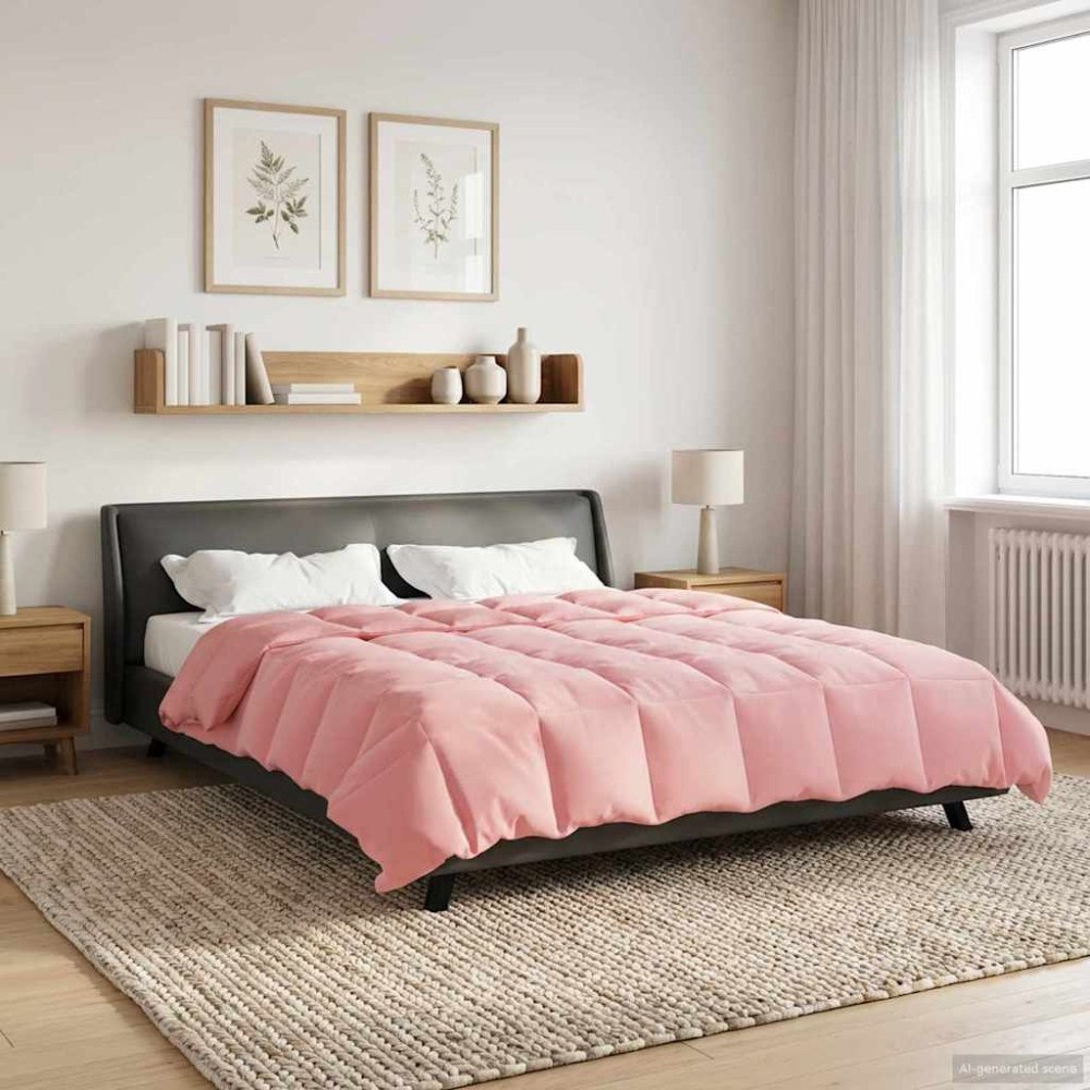 vidaXL Full Års-Duvet Quiltad Rosa 220 x 260 cm Mikrofiber