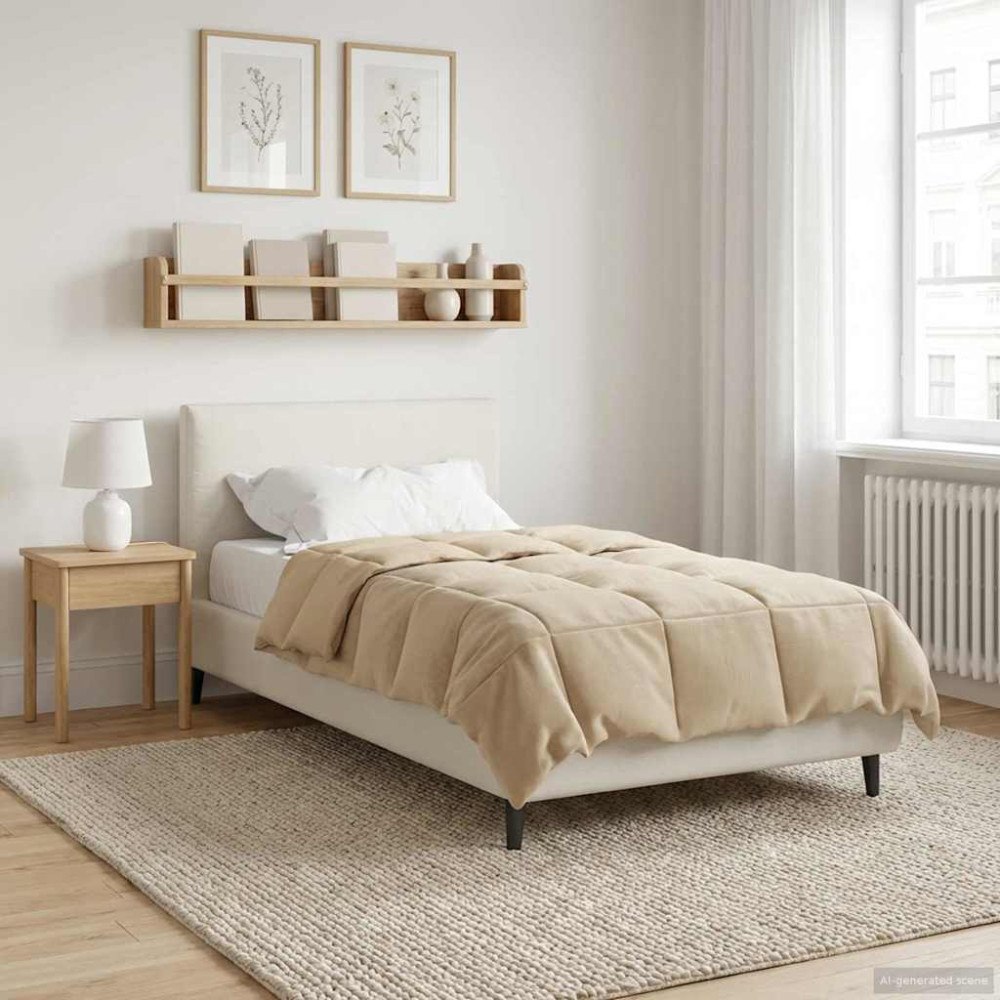 vidaXL Full Års-Duvet Quiltad Kräm 135 x 200 cm Mikrofiber