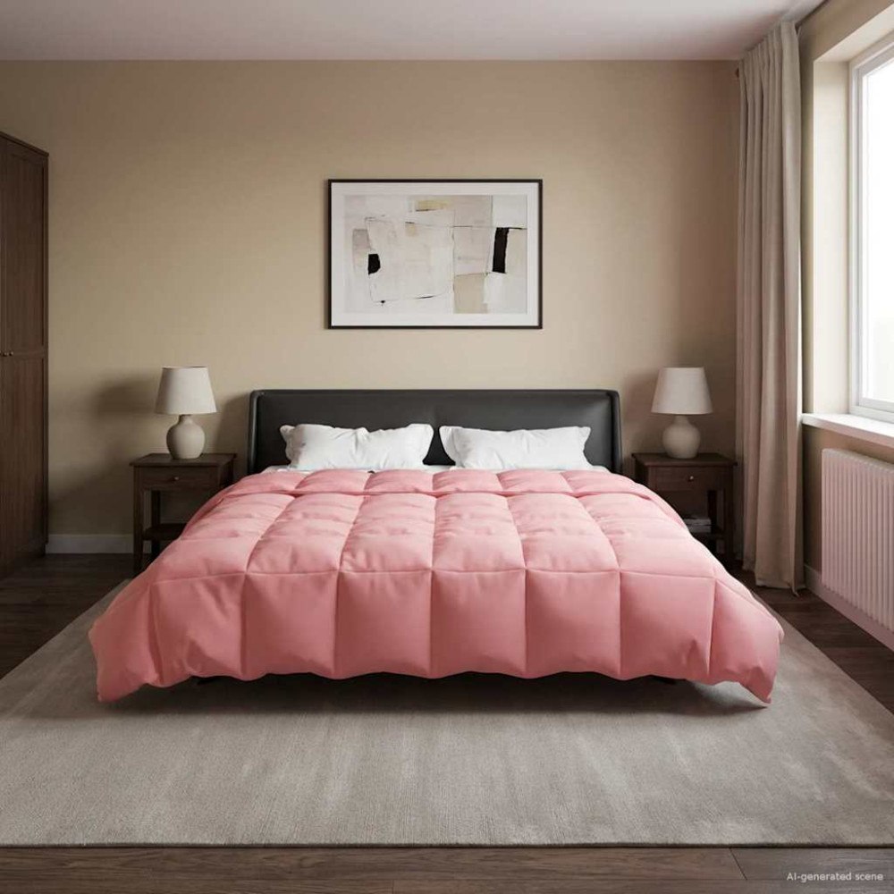 vidaXL Vinter Täcke Quiltad Rosa 200 x 240 cm Mikrofiber