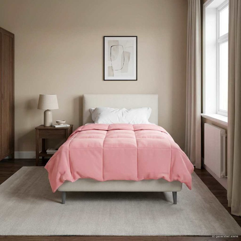 vidaXL Vinter Täcke Quiltad Rosa 140 x 220 cm Mikrofiber