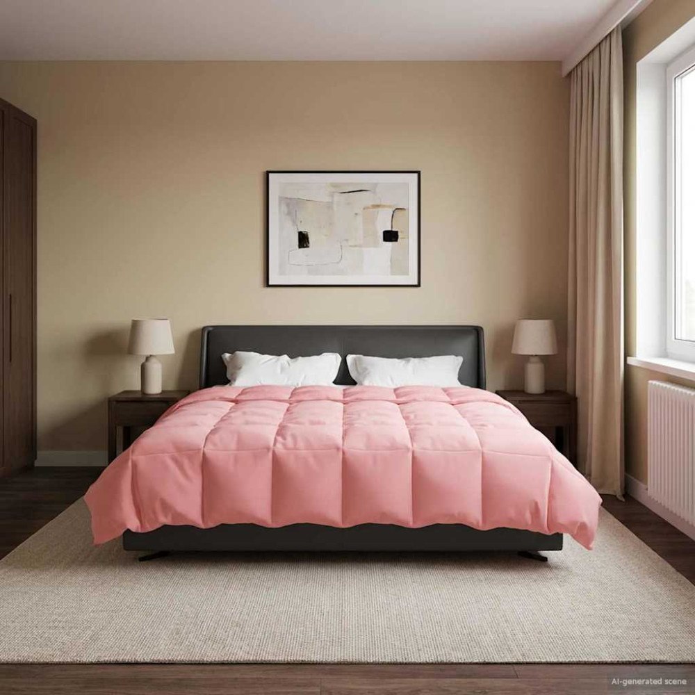 vidaXL Vinter Täcke Quiltad Rosa 220 x 260 cm Mikrofiber