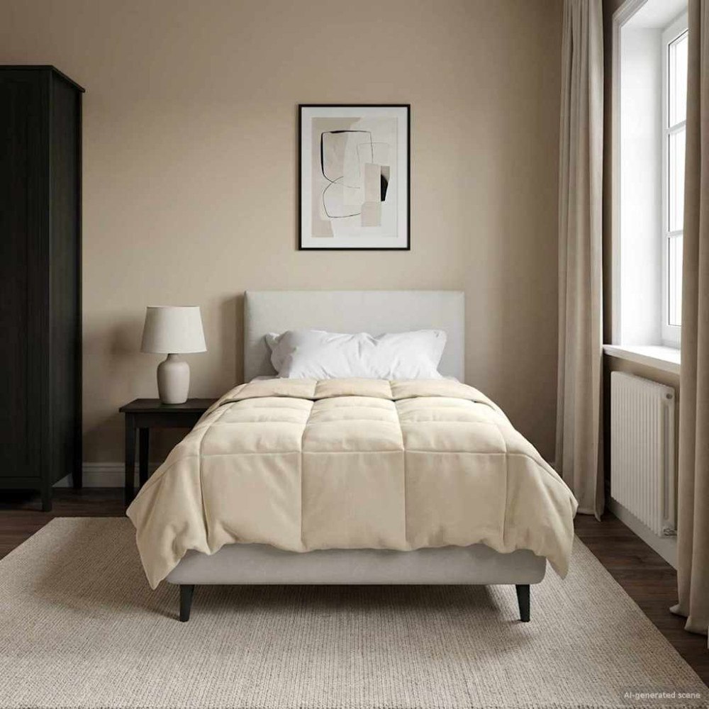 vidaXL Vinter Täcke Quiltad Kräm 135 x 200 cm Mikrofiber