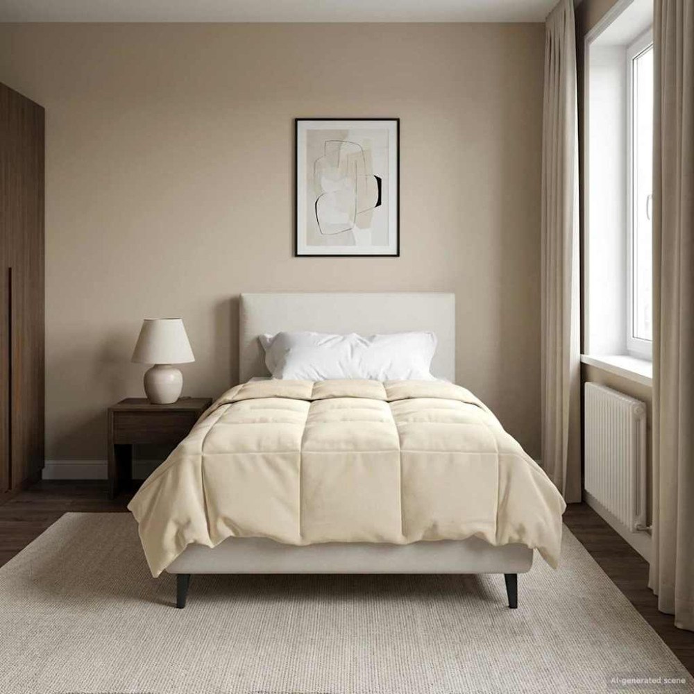 vidaXL Vinter Täcke Quiltad Kräm 135 x 220 cm Mikrofiber