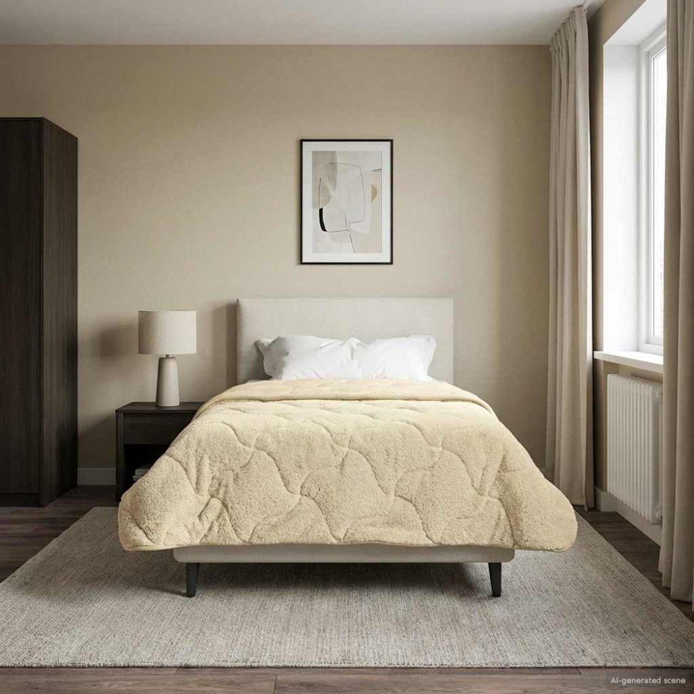 vidaXL Sommar Duvet Kräm 140 x 220 cm Mikrofiber och Teddyfleece