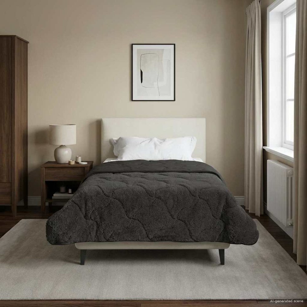 vidaXL Full Års-Duvet Quiltad Antracit 155 x 200 cm